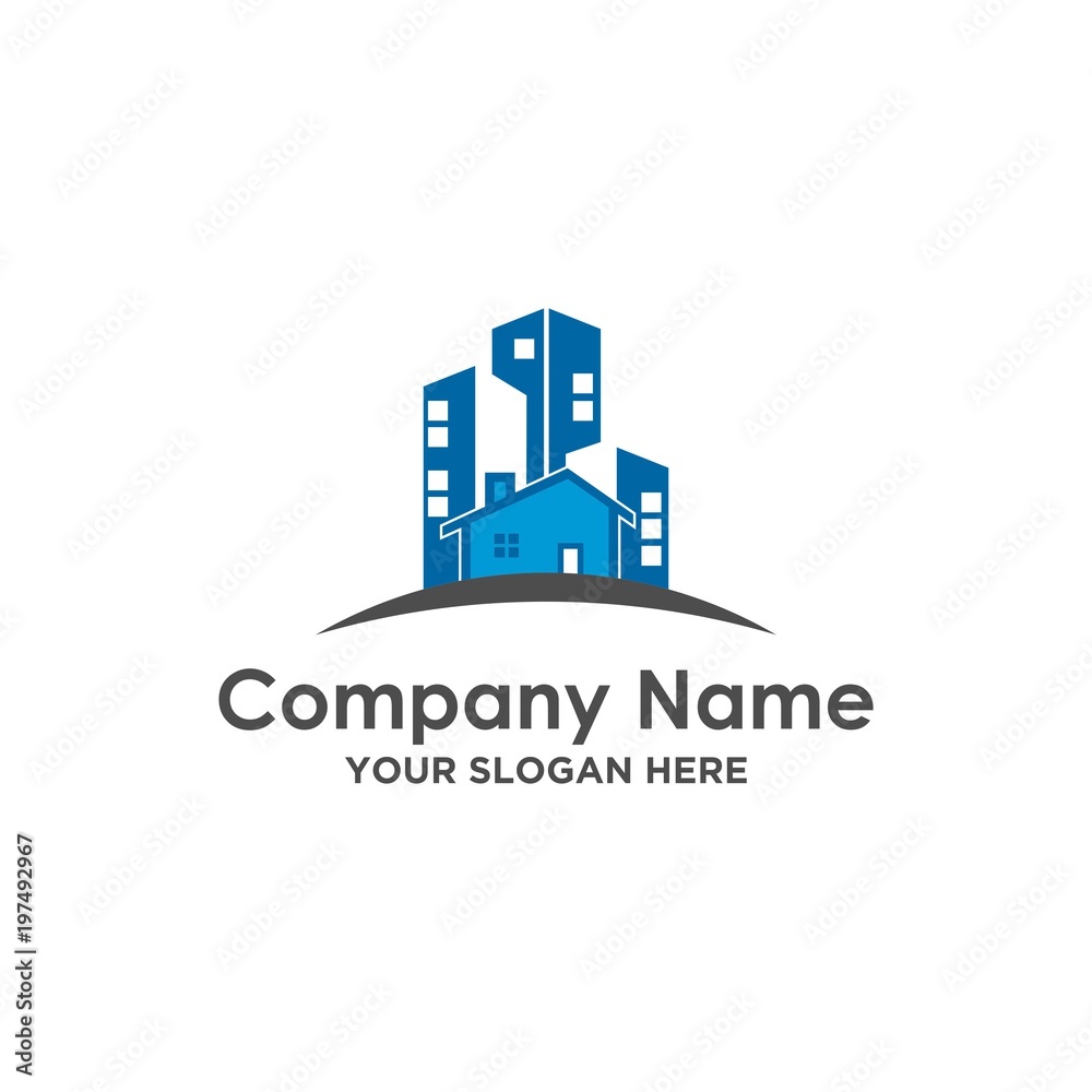 Real Estate and construction vector logo design template. Buildings abstract concept icon.