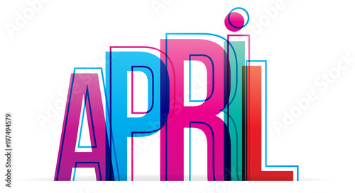 April month. Vector illustration.