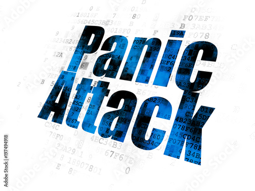 Medicine concept  Pixelated blue text Panic Attack on Digital background