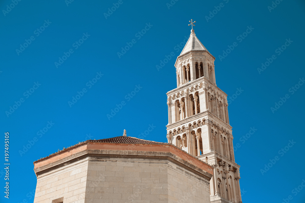 Bell of Diocletian's Palace. Cathedral of Saint Domnius public landmark, Split, Croatia.