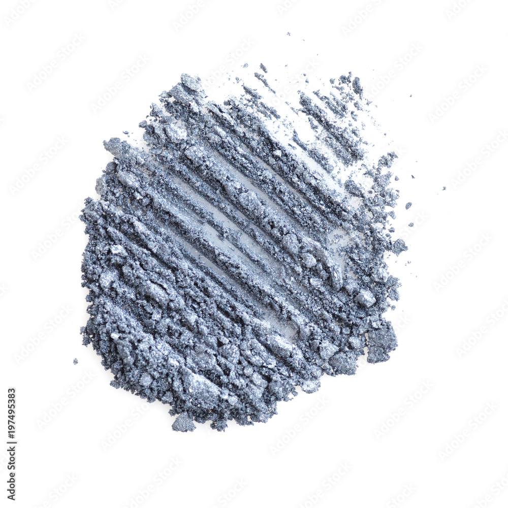 Eye shadow crushed samples isolated on white background. Top view Eye shadow crushed samples isolated on white background. Top view