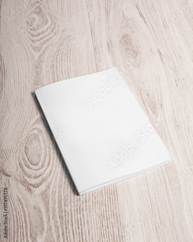 Magazine cover with blank page