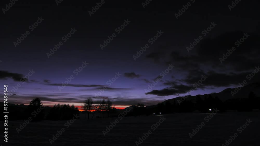 4K Winter Christmas sunset - timelapse. Amazing winter sunset on a cold winter day. Beautiful colors and perfect snow 4K Winter Christmas sunset - timelapse. Amazing winter sunset on a cold winter day. Beautiful colors and perfect snow