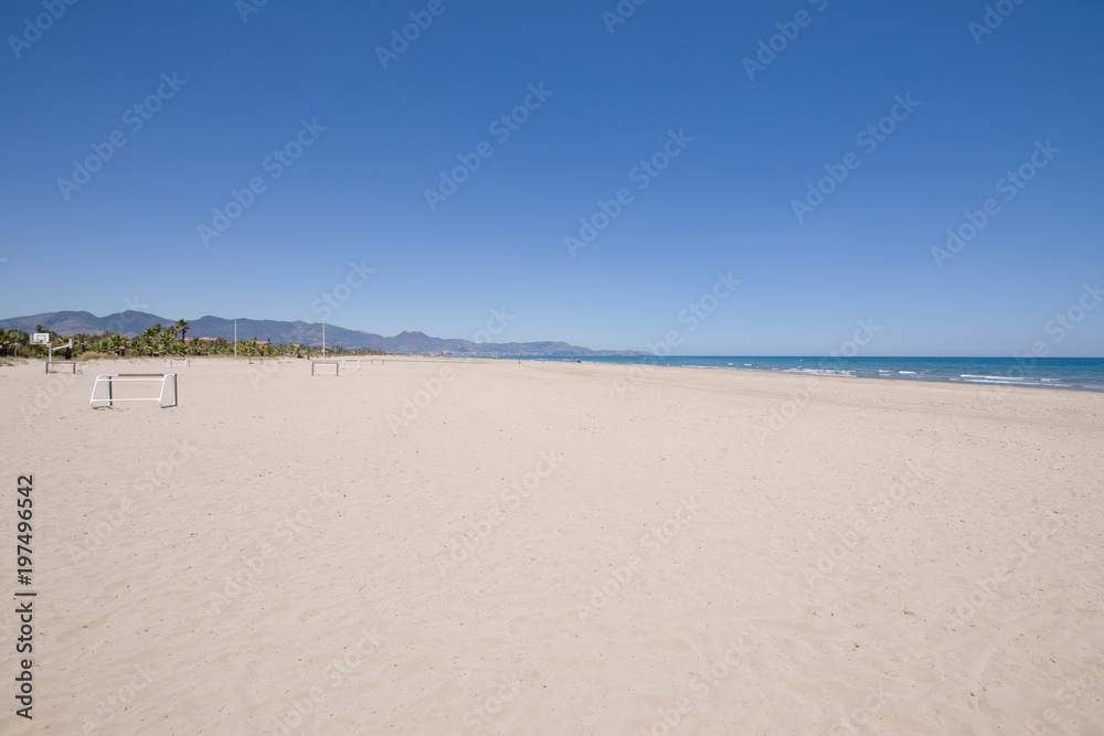 landscape Beach of PIne or Pinar, in Grao of Castellon, Valencia, Spain, Europe. Blue clear sky, Mediterranean Sea and Benicassim in the horizon
landscape Beach of PIne or Pinar, in Grao of Castellon, Valencia, Spain, Europe. Blue clear sky, Mediterranean Sea and Benicassim in the horizon