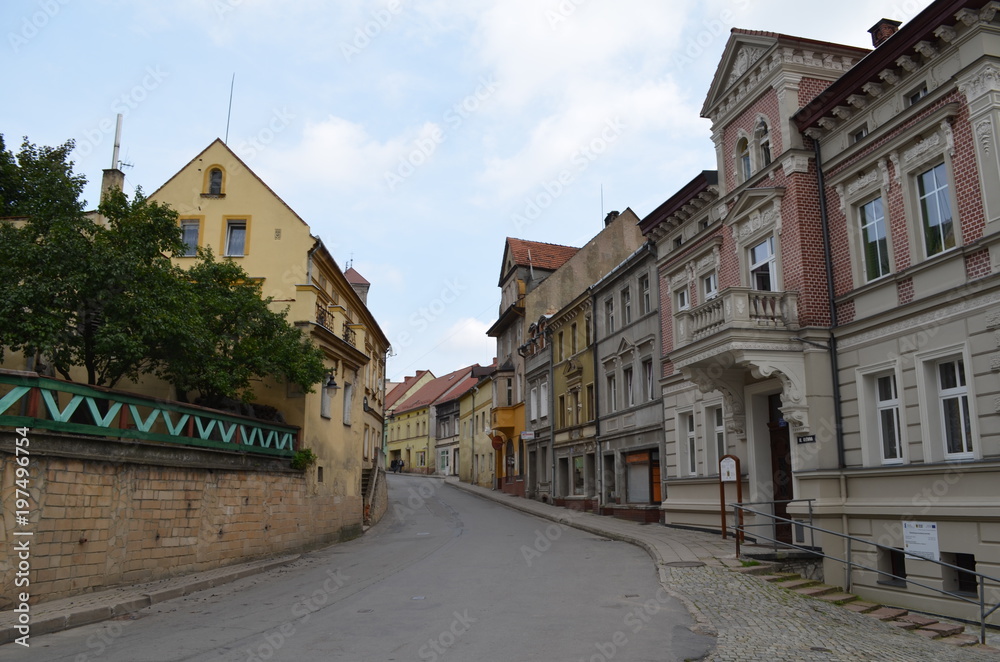Uliczka małego miasteczka w Polsce, Bardo, Europa
