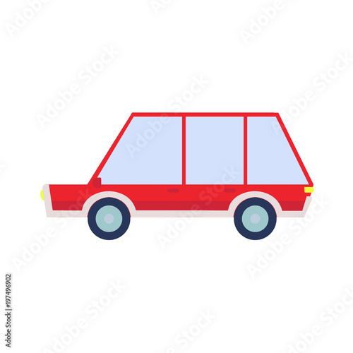 Vector car isolated on white background. Flat style illustration. Vector illustration.