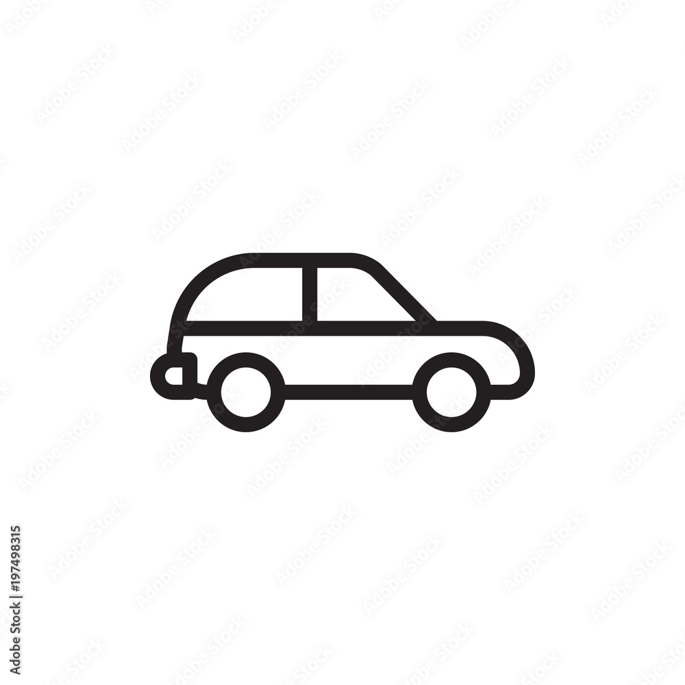 hatchback car outlined vector icon. Modern simple isolated sign. Pixel perfect vector  illustration for logo, website, mobile app and other designs