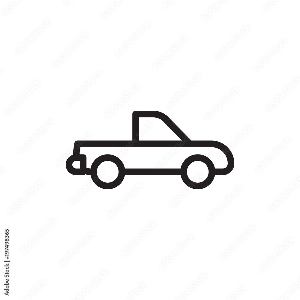 pickup track, delivery truck outlined vector icon. Modern simple isolated sign. Pixel perfect vector  illustration for logo, website, mobile app and other designs