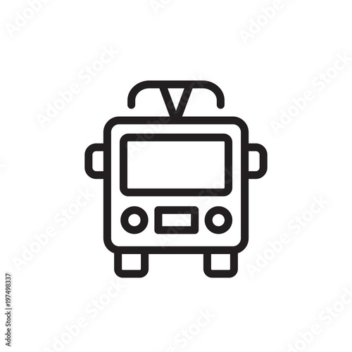 moving metrobus, tram outlined vector icon. Modern simple isolated sign. Pixel perfect vector illustration for logo, website, mobile app and other designs