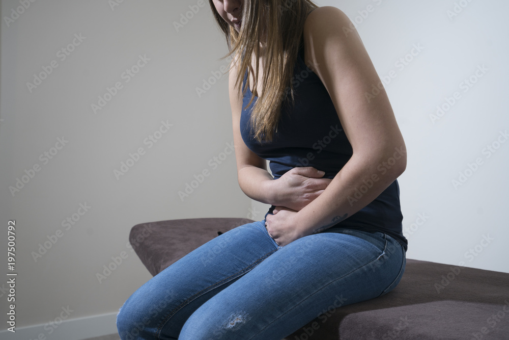 woman having stomachache