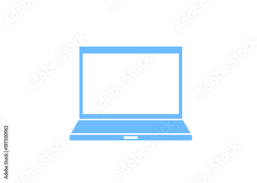 Business laptop icon ( blue version ) 