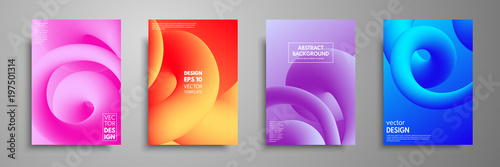 Colorful templates set with abstract elements. Abstract blending liquid color shapes cover design. Applicable for brochures, flyers, banners, covers, notebooks, business cards and posters.
