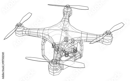Qadrocopter or drone. Vector