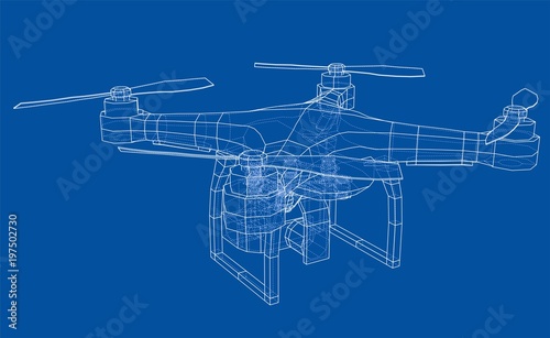 Qadrocopter or drone. Vector