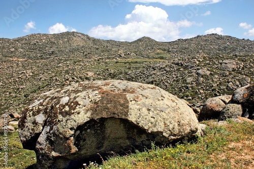 Bizarre granite rock formations in the surrounding area of Volax village, Tinos island, Cyclades, Greece.