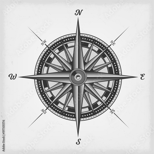 Compass Rose Black And White