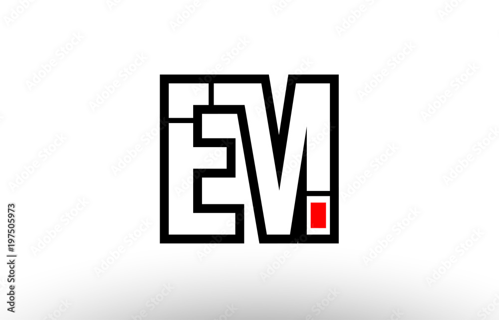 red and black alphabet letter em e m logo combination icon design red and black alphabet letter em e m logo combination icon design