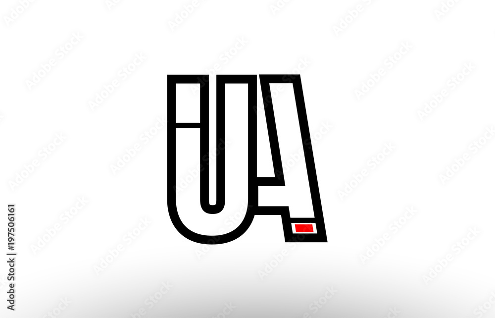 red and black alphabet letter ua u a logo combination icon design red and black alphabet letter ua u a logo combination icon design