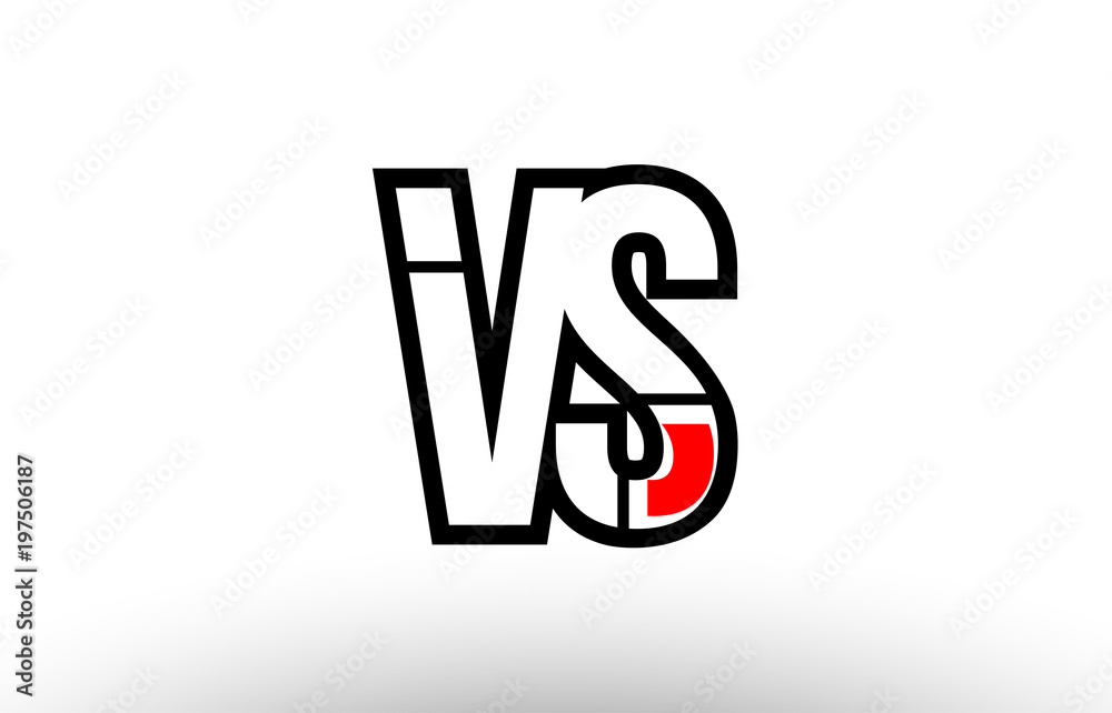 red and black alphabet letter vs v s logo combination icon design red and black alphabet letter vs v s logo combination icon design