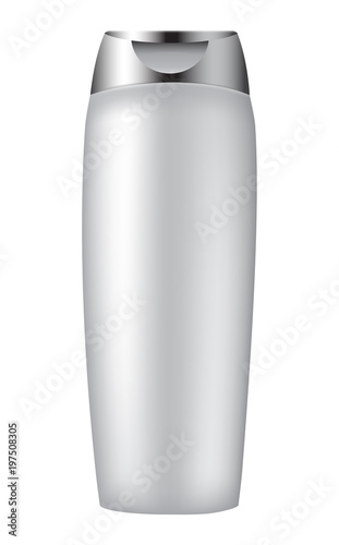 Cosmetic bottle on white background