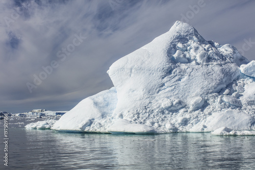 Big Icebergs of Illulisat, Greenland, floating on water, a popular cruise destination