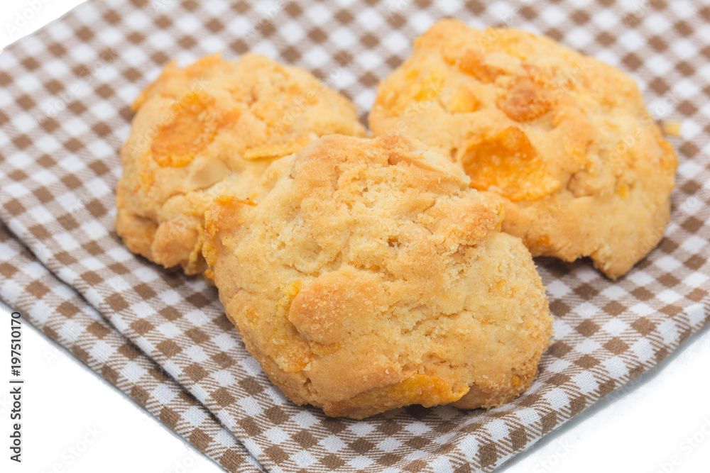 close up of Oatmeal cookies on background