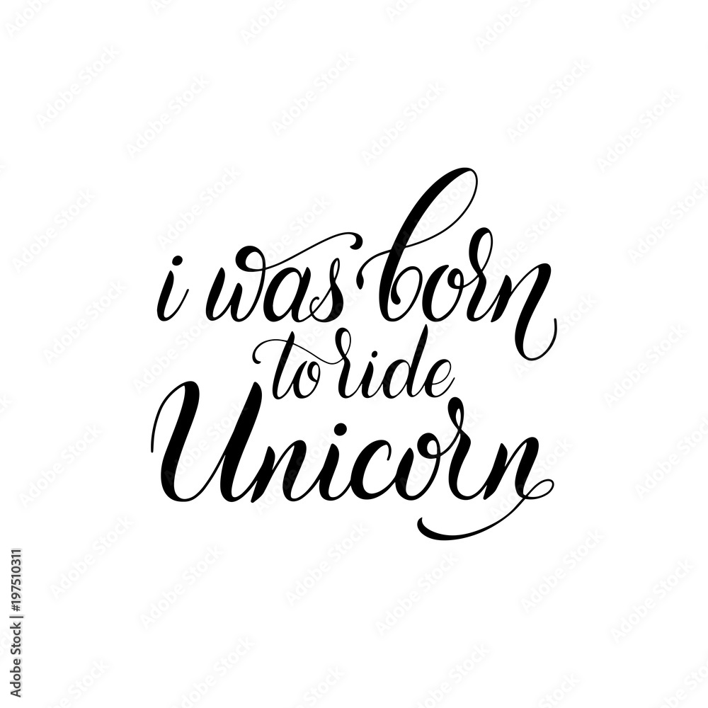 Unicorn cute vector lettering and illustration. Card, poster and t-shirt design. 