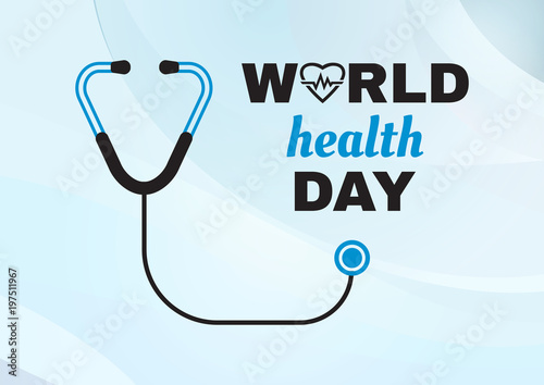 Festive card for World Health Day. Vector illustration