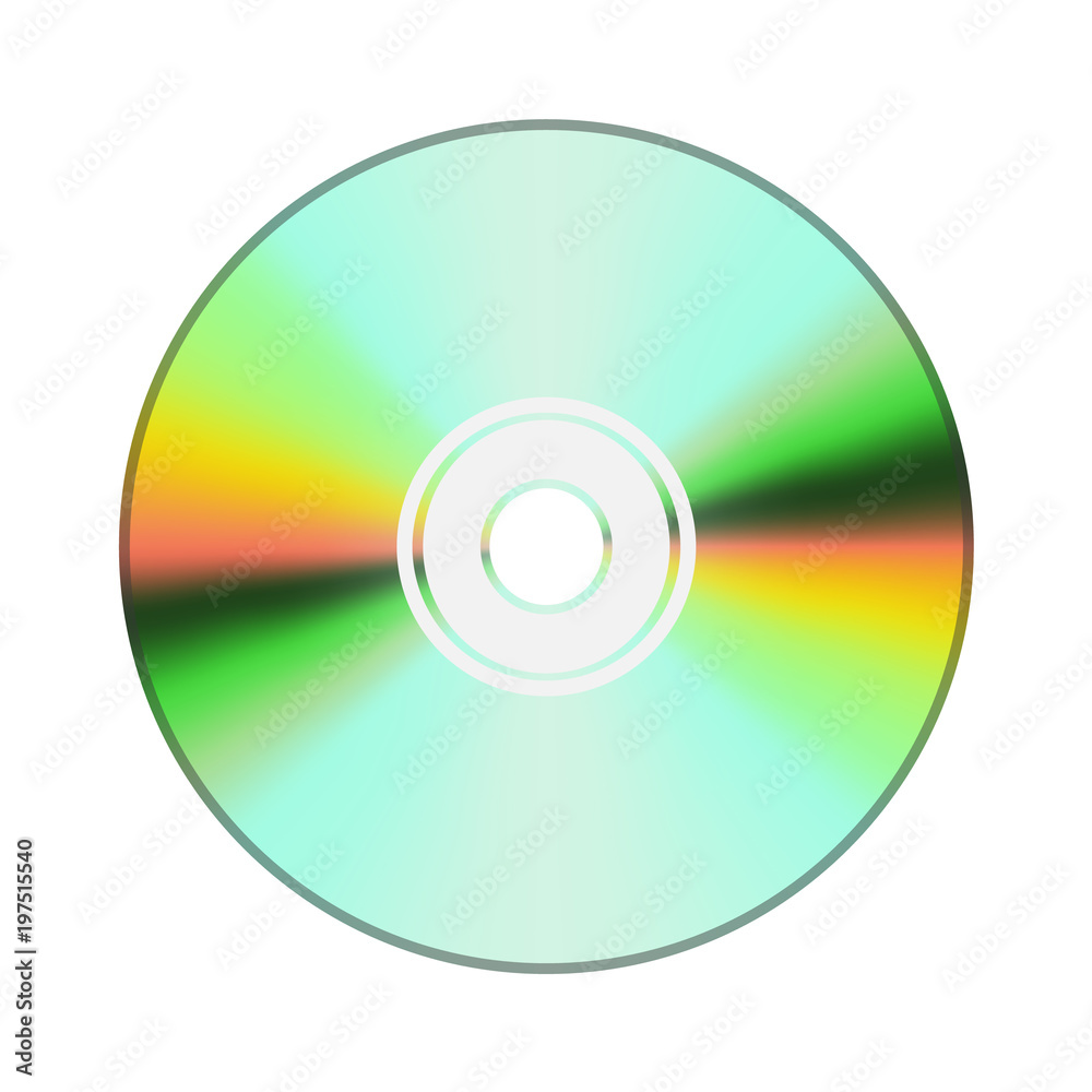 A realistic illustration of a CD or DVD A realistic illustration of a CD or DVD