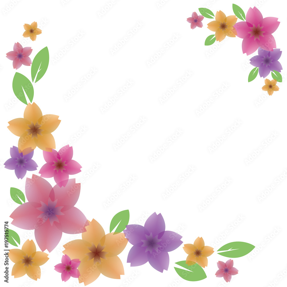 Greeting card template with colorful flowers and space for text. Greeting card template with colorful flowers and space for text.