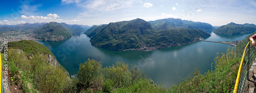 Lugano, Ticino, Switzerland: panorama from Monte San Salvatore