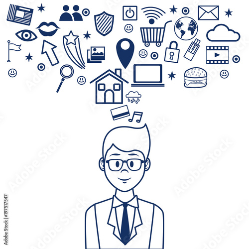 People and social media cartoon vector illustration graphic design