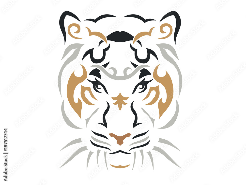 Tribal tiger illustration