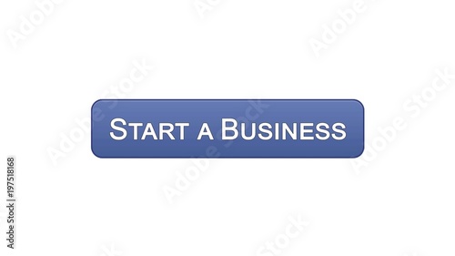 Start a business web interface button violet color, development plan, career