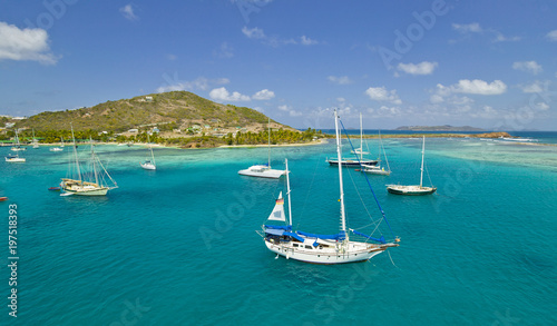 Segelyachten vor Anker in Union Island, St.Vincent and Grenadines, Karibik © Uwe