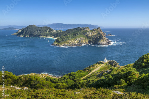 Cies Inseln im Atlantik vor der Ria de Vigo, Galicien,Spanien