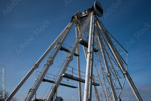Stratford upon Avon England March 18th 2018 controversial big ferris wheel being assembled in recreation ground