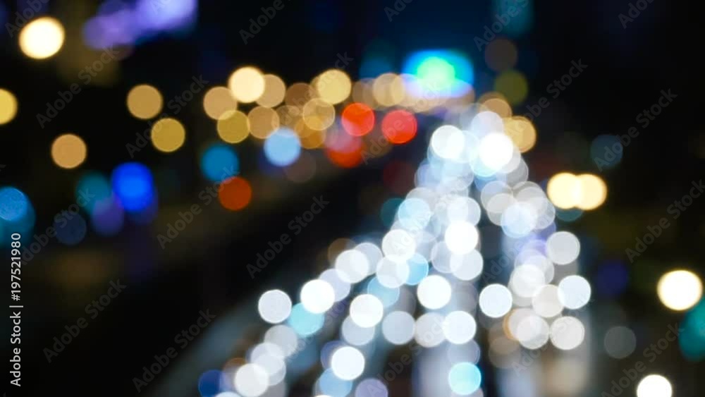 Defocused night traffic lights at Bangkok street. Night stock footage shot. Defocused night traffic lights at Bangkok street. Night stock footage shot.