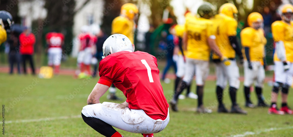 Obraz premium american football game - players in action