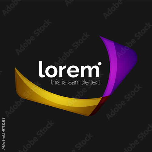 Free Download Clean professional business emblem, abstract transparent overlapping shapes - GFXLoad
