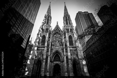 St patrick's cathedral (B&W) - New York City - NYC - USA photo