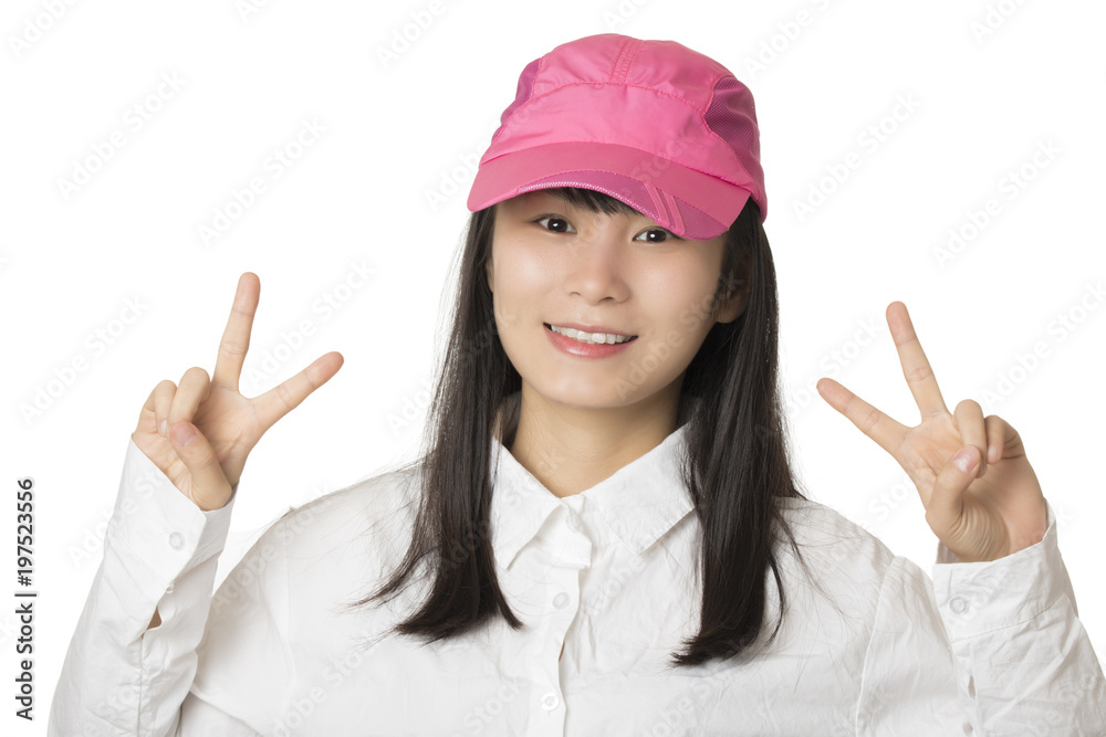 Portrait of a Chinese American woman isolated on white background Portrait of a Chinese American woman isolated on white background