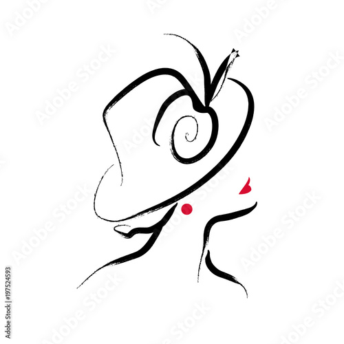 Vector Artistic Hand Drawn Stylish Young Lady Portrait Isolated On White Background Fashion Girl Model Icon Woman In Hat Beauty Illustration Logo Design Fashion Poster Placard Banner Stock Vector Adobe Stock Vector Artistic Hand Drawn Stylish Young Lady Portrait Isolated On White Background Fashion Girl Model Icon Woman In Hat Beauty Illustration Logo Design Fashion Poster Placard Banner Stock Vector Adobe Stock