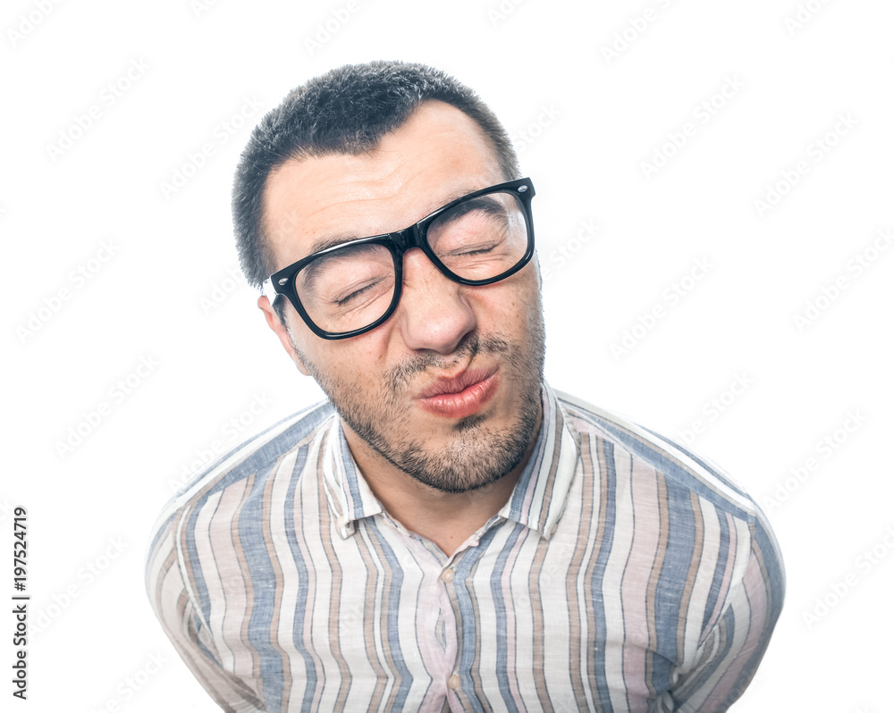Guy make a grimace Guy make a grimace