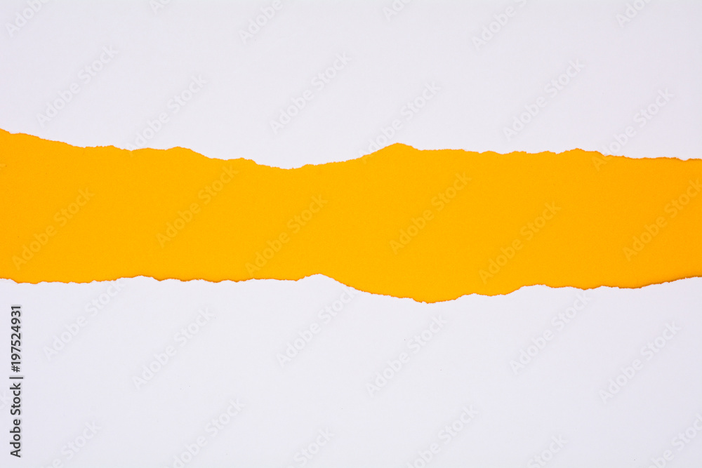 ripped of white paper on yellow background ripped of white paper on yellow background