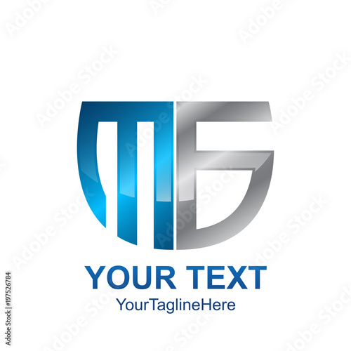 Free Download Initial letter MS , MB or MG logo template colored grey blue shield design for business and company identity - GFXLoad