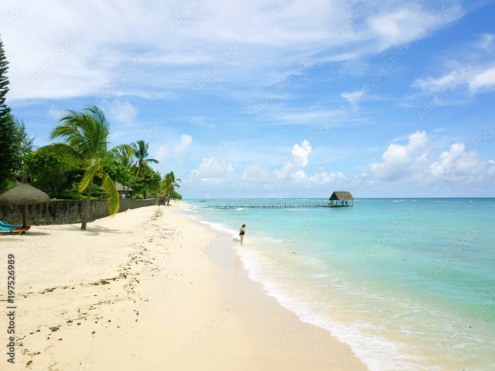 Wonderful exotic beach on Mauritius, indian ocean island
