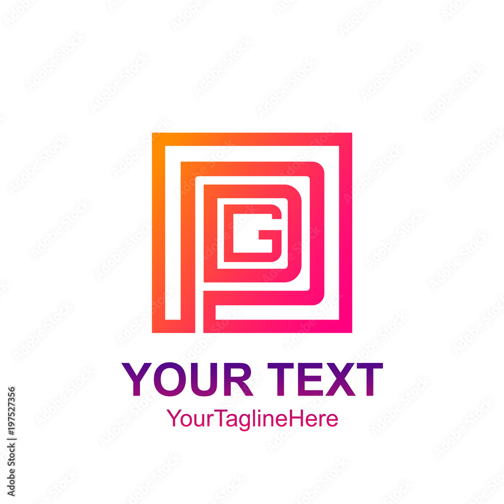 Initial letter PDG logo template colorfull square design for business and company identity Initial letter PDG logo template colorfull square design for business and company identity