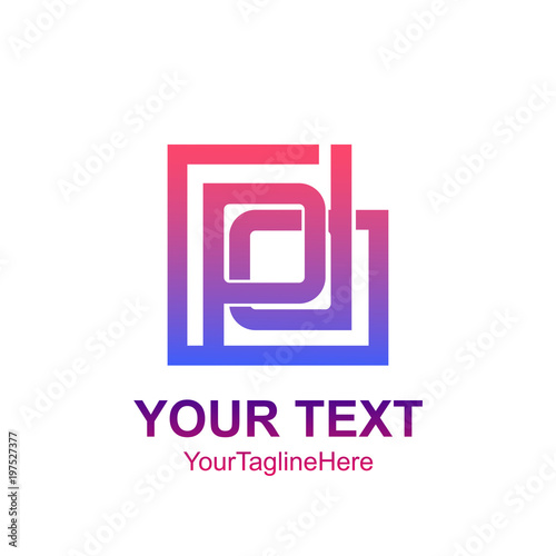 Initial letter PDG logo template colorfull square design for business and company identity