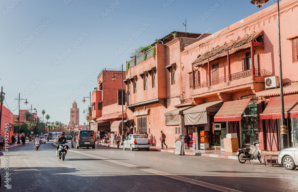 Beautiful street of old Marrakesh, Morocco